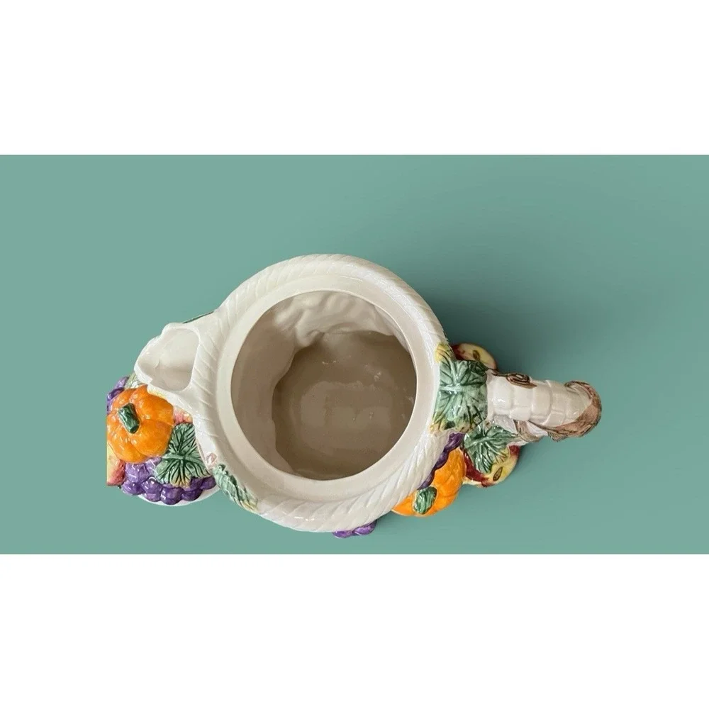 Fitz & Floyd Omnibus Harvest Bounty Cornucopia Ceramic 1993 Teapot Tea Pot 30 OZ